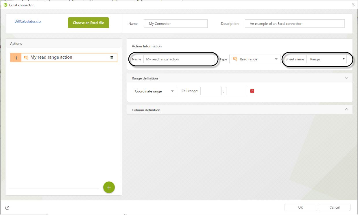 Bizagi Studio Integrating External Applications From Bizagi Excel Connector Read Range Action