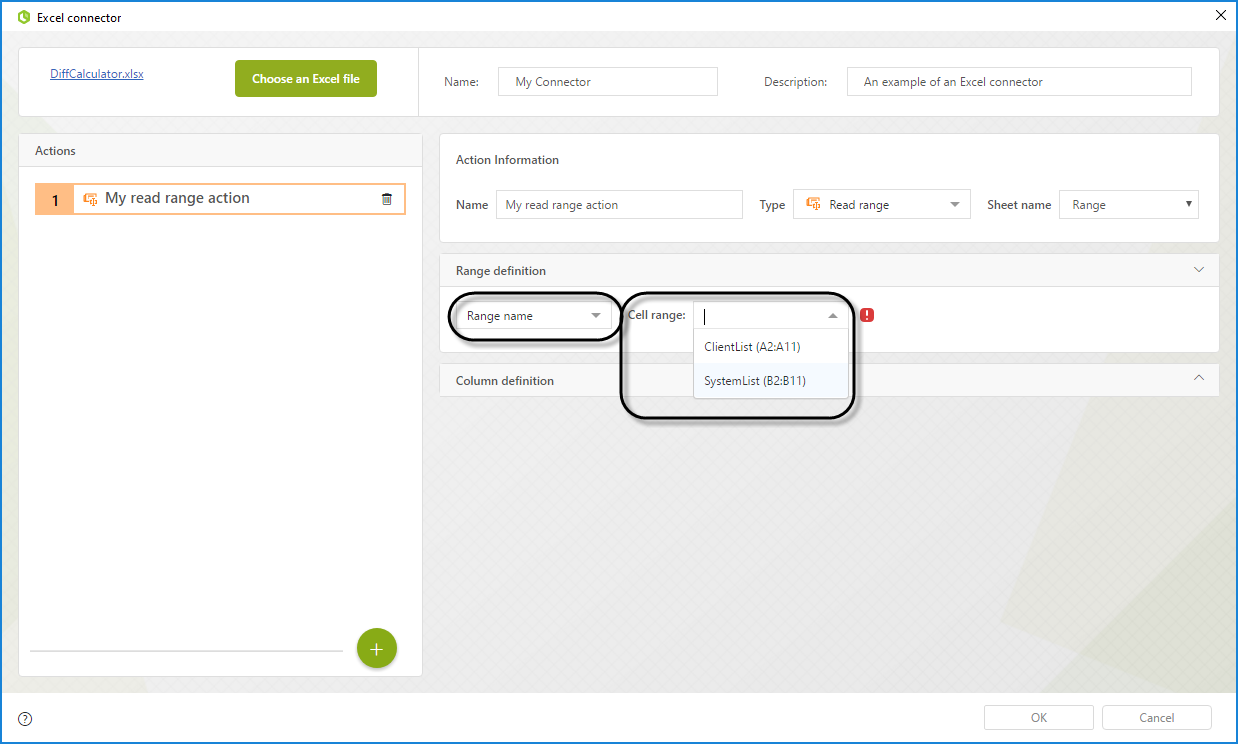 Bizagi Studio Integrating External Applications From Bizagi Excel Connector Read Range Action