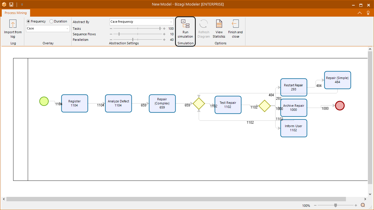 Modeler > Bizagi Modeler > Desktop Application > Process Mining ...