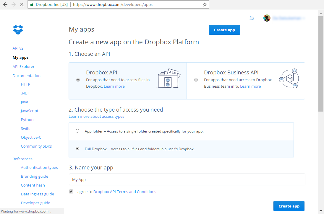 Connectors > Dropbox